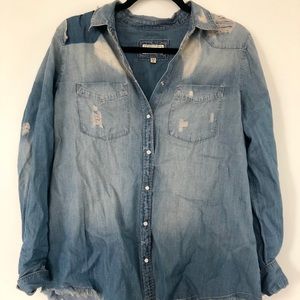 Distressed Chambray Shirt